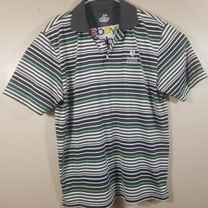 Ahead Extreme Golf Shirt Mens Medium Hard Rock Cafe Punta Cana Striped